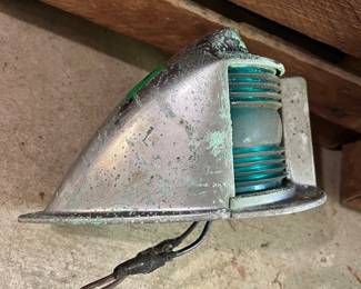Vtg BOAT BOW Navigation LIGHT w/ RED AND GREEN LENS