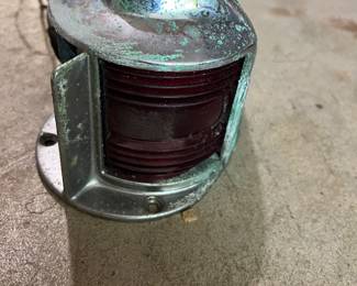 Vtg BOAT BOW Navigation LIGHT w/ RED AND GREEN LENS 