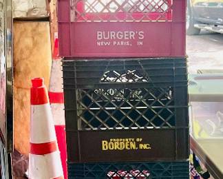 Vintage Borden, Burger and other dairy crates
