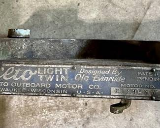 1920’s Elto Light Twin outboard motor, Ole Evinrude
