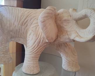 Terracotta Elephant Sculpture on Pedestal