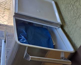 Vintage Stainless Steel 80 Quart Rolling Beverage Cooler Cart