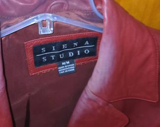 Siena Studio Women's Red Leather Blazer