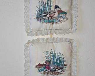 Vintage Cranston Print "Mallards in Marsh" Decorative Pillows (Set of 2)