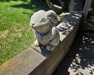 Concrete Bunny Garden Statue