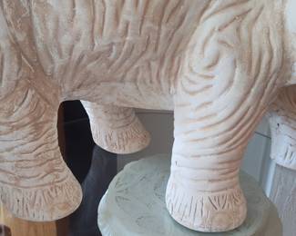 Terracotta Elephant Sculpture on Pedestal