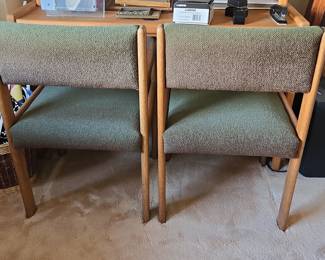 Mid-Century Modern Oak Frame Upholstered Chairs (Set of 2) by Athayen Associates