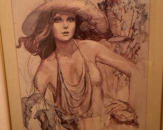 Portrait of a Woman in a Sun Hat by Brough