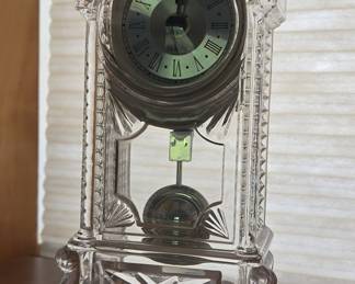Godinger Crystal Legends Mantel Clock with Pendulum