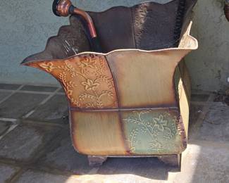 Embossed Metal Planter Pot