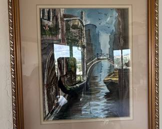 Venetian Canal Scene Watercolor Painting