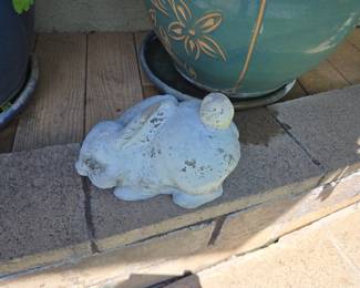Vintage Concrete Bunny Garden Statue