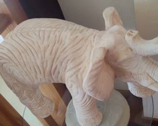 Terracotta Elephant Sculpture on Pedestal