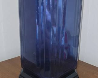 Cobalt Blue Glass Table Lamp in Art Deco Style