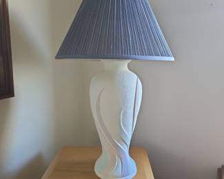 Postmodern Ceramic Table Lamp with Geometric Embossing and Pastel Accents
