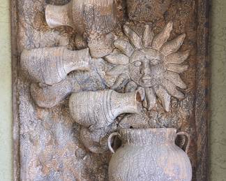 Mid-Century Modern Sun and Amphora Wall Relief