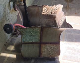 Embossed Metal Planter Pot
