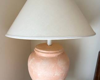 Terracotta Urn Table Lamp with Distressed Pink Finish