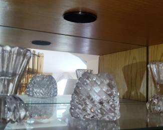 Set of 3 Cut Crystal Glass Votive Holders/Candle Holders