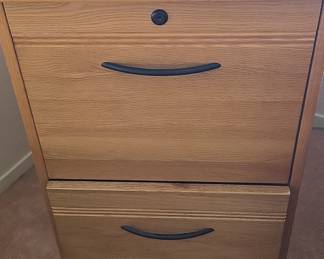 Two-Drawer Wooden Filing Cabinet
