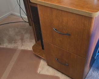 Mid-Century Modern Corner Desk with Hutch