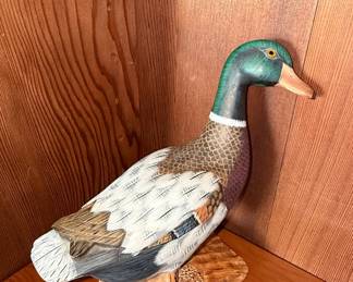 Hand-Carved Wooden Mallard Duck Decoy