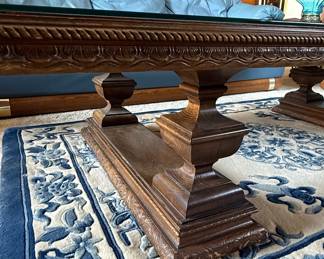 Vintage Italian Renaissance Style Carved Walnut Dining or Library Table