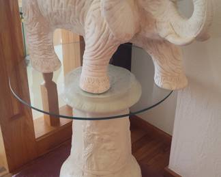 Terracotta Elephant Sculpture on Pedestal