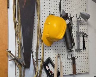 Vintage Hand Saw and Assorted Tools
