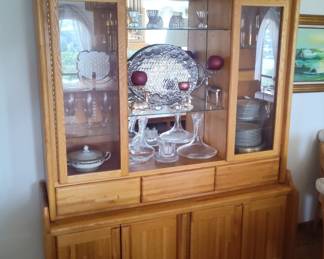 Mid-Century Modern Oak China Cabinet and Buffet