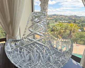Cut Crystal Basket with Handle - Hofbauer Byrdes Pattern