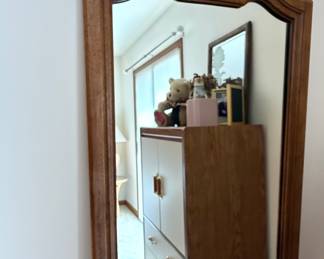 Vintage Wooden Framed Wall Mirror