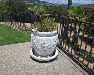 Henri Studio Concrete Planter with Bas-Relief Figures