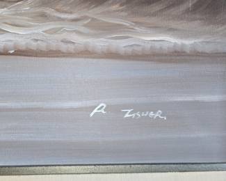 Ocean Wave Oil Painting by R. Ziswer