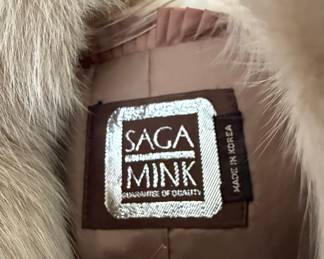Saga Mink Fur Coat with Fox Fur Collar