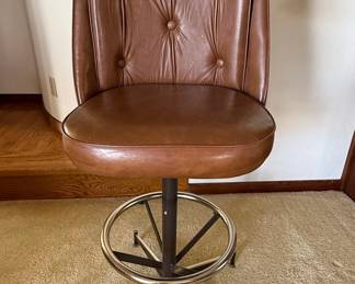 Vintage Tufted Vinyl Bar Stools (Set of 4) by Admiral Chrome Corp.