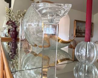 Set of 3 Marquis by Waterford Treviso Crystal Candlesticks