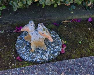 Pair of Ceramic Garden Birds Statue