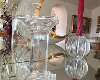 Set of 3 Marquis by Waterford Treviso Crystal Candlesticks