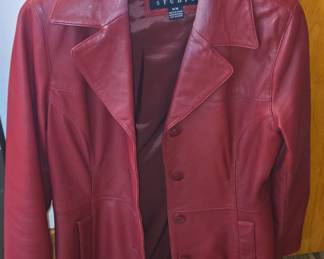 Siena Studio Women's Red Leather Blazer