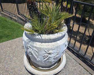 Henri Studio Concrete Planter with Bas-Relief Figures