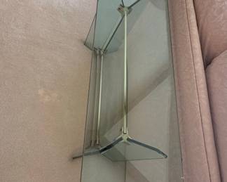 Glass and Brass Waterfall Console Table
