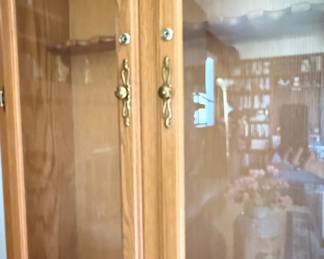 Oak Gun Cabinet with Drawers