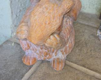 Vintage Concrete Garden Bunny Statue - Nichols Bros. Stoneworks Lop-Ear