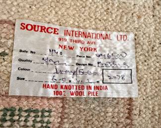 Source International Ltd. Hand-Knotted Wool Rug