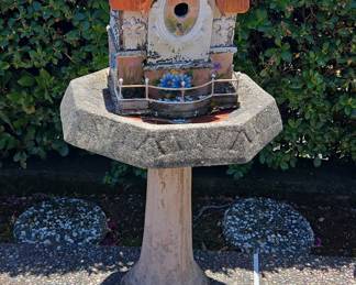 Decorative Birdhouse on Pedestal