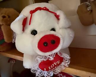 Valentine's Day Themed Plush Toys (Teddy Bears and Pig)