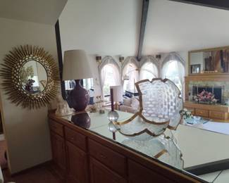 Large Decorative Sunburst Mirror