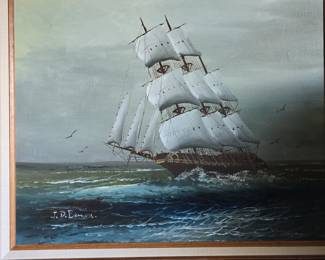 Oil Painting of a Tall Ship by J.D. Benson