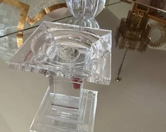 Set of 3 Marquis by Waterford Treviso Crystal Candlesticks